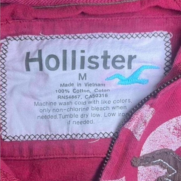 Hollister vintage double zipped quarter sleeve hoodie - Picture 2 of 5